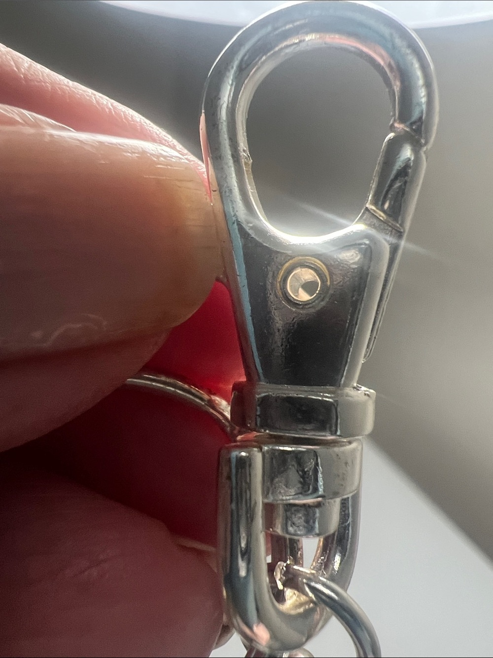 Vintage Rhinestone Letter 'A' Keychain Charm - Silver Tone - Picture 7 of 16